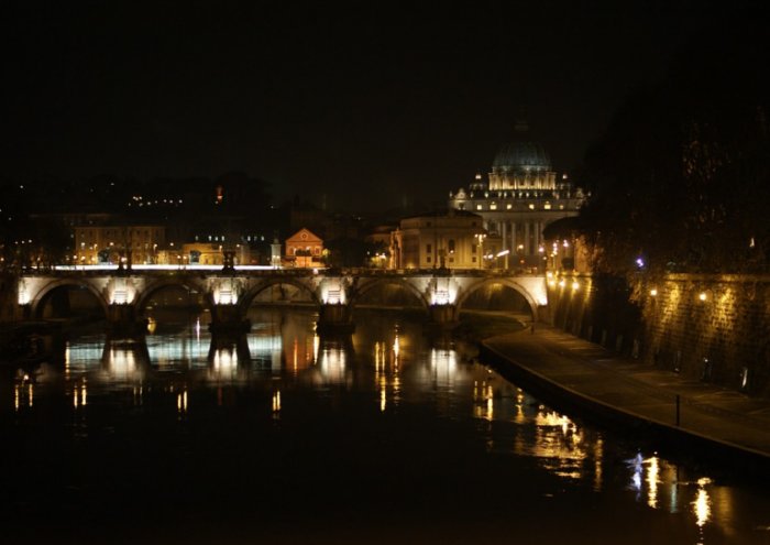 Rome The Vatican Night Italy Cathedral Of St Peter 